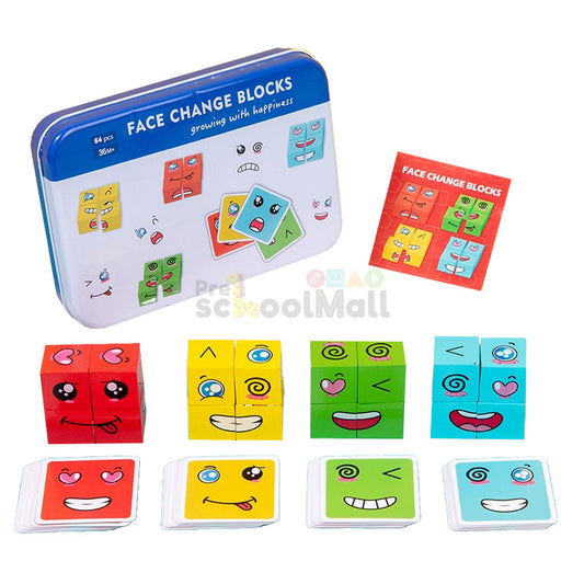 Face Expression Puzzle Wooden Blocks