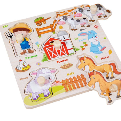 3D Peg Puzzle Board Wooden for Toddlers #2021