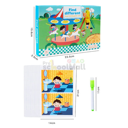 Find Difference Game Erasable Card with Marker