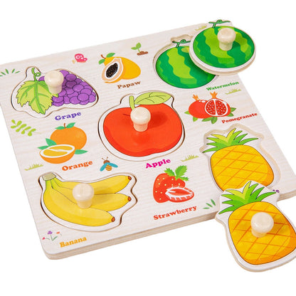 3D Peg Puzzle Board Wooden for Toddlers #2021