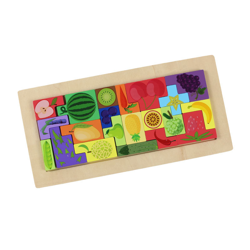 3D Wooden Jigsaw Puzzle Board for Curious Toddlers #1972