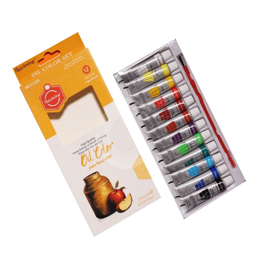 12 Oil Colors Tubes With Brush