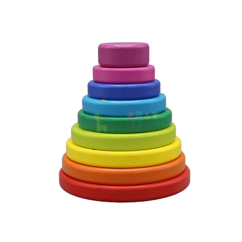 Hidden Circular Rainbow Tower Wooden Toy