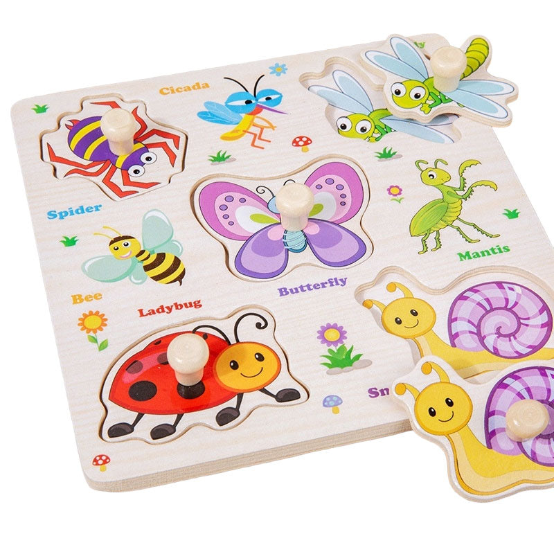 3D Peg Puzzle Board Wooden for Toddlers #2021