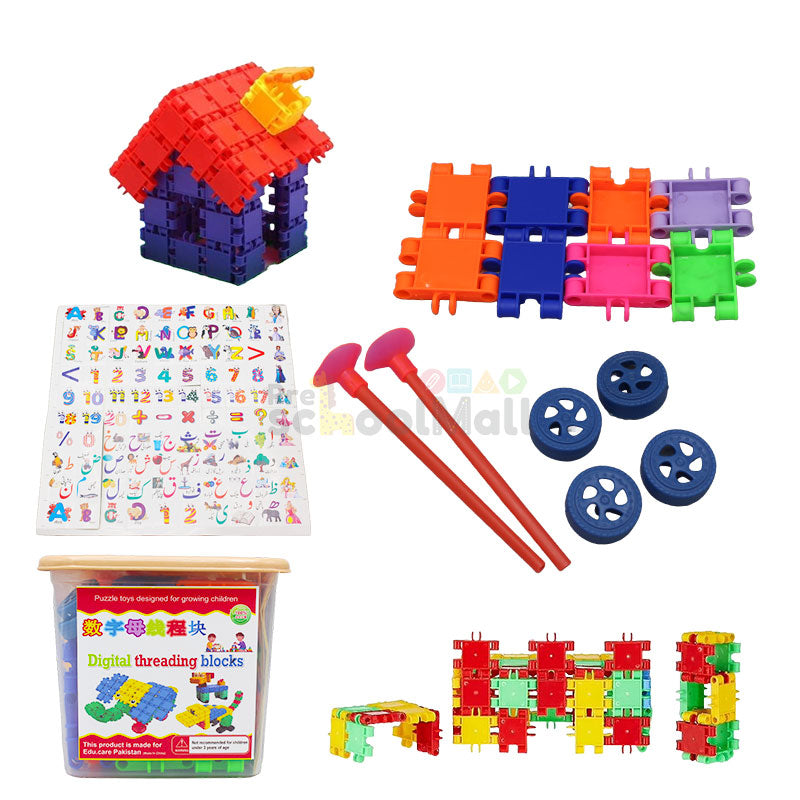DIY Interlocking Building Blocks with Stickers (1428) – Preschool mall ...