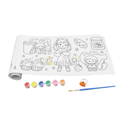 Kids Coloring Paper Roll with 6 Colors & Ring for Kids