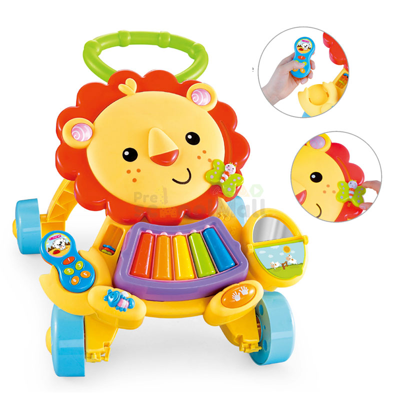 Multifunctional Musical Piano Lion Baby Walker