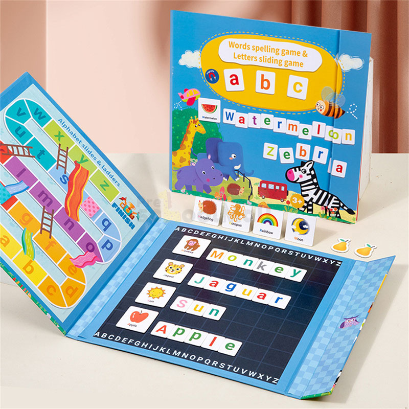 Magnetic Words Spelling & Letter Sliding Game Book