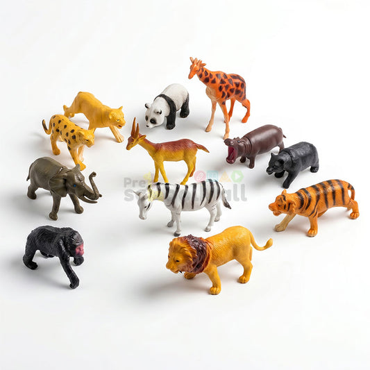 Mini Pack of 12 Safari Zoo Animals Kingdom