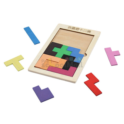 Mini Wooden Colorful Russian Puzzle Board