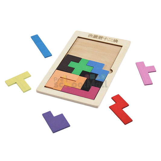 Mini Wooden Colorful Russian Puzzle Board