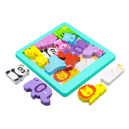 Montessori Wooden Animals Jigsaw Puzzle Board