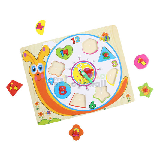 Montessori Wooden Clock Peg Puzzle Board for Kids