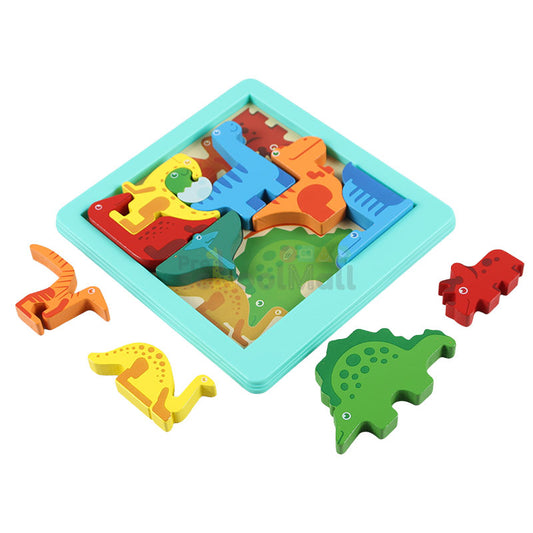 Montessori Wooden Dinosaurs Jigsaw Puzzle Board