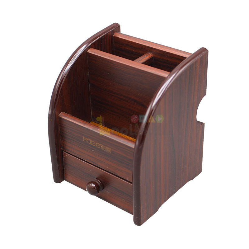 Multi-Compartments Pen Stand Wooden