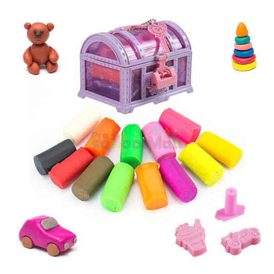 Multicolored Clay Trunk with 3 Moulds