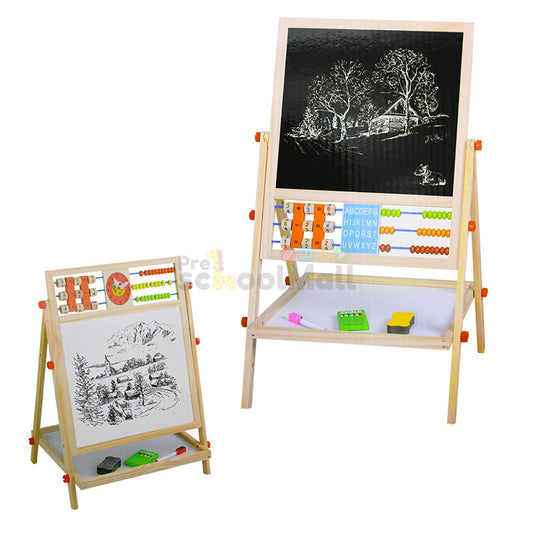 Multifunctional Double-Sided Wooden Drawing Board #1886