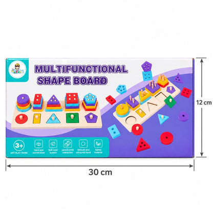 Multifunctional Wooden Shape Sorting & Stacking Board 02183