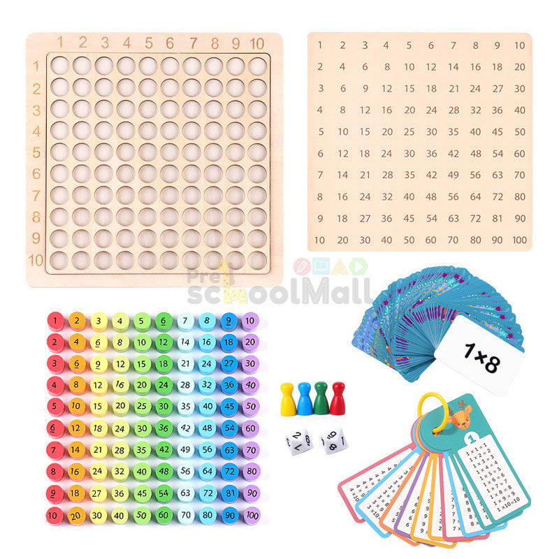 Multiplication Board Game Wooden 3 in 1