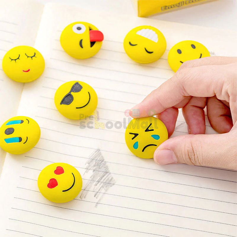 Pair of 4 Emoji Face Erasers
