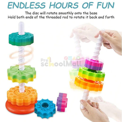 Rainbow Rotary Tower Stacking Toy Large