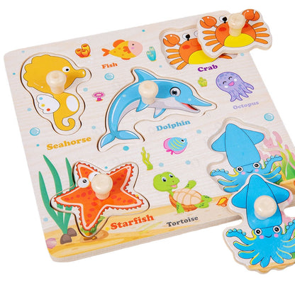 3D Peg Puzzle Board Wooden for Toddlers #2021