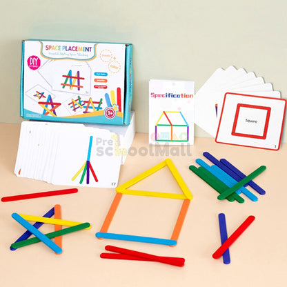 Space Placement Coloring Sticks Game Wooden