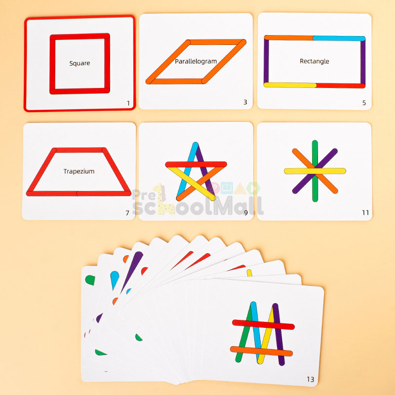 Space Placement Coloring Sticks Game Wooden