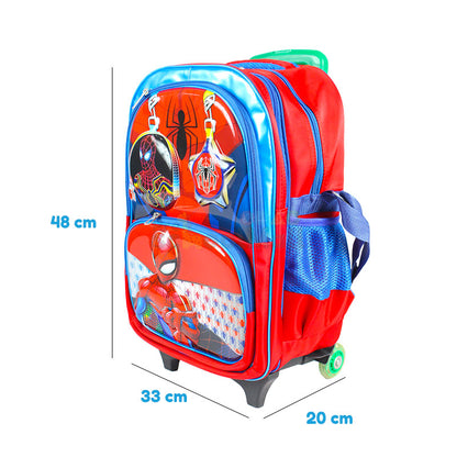 Spiderman Embossed Trolley School Bag 17″