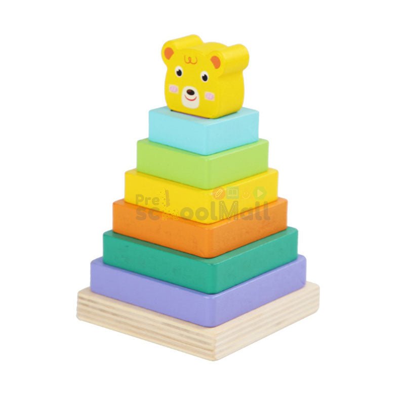 Stacking Building Block Animal Geometric Tower Wooden - Preschool mall - Preschool Supplies & Educational Toys