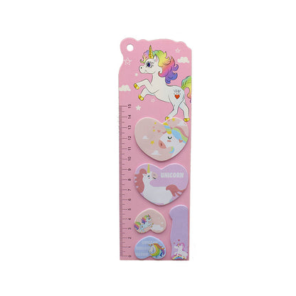 Unicorn Multicolor Sticky Notes with ruler