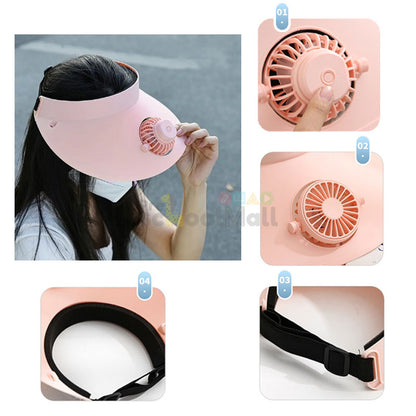 Sun Visor Hat with Charging Fan