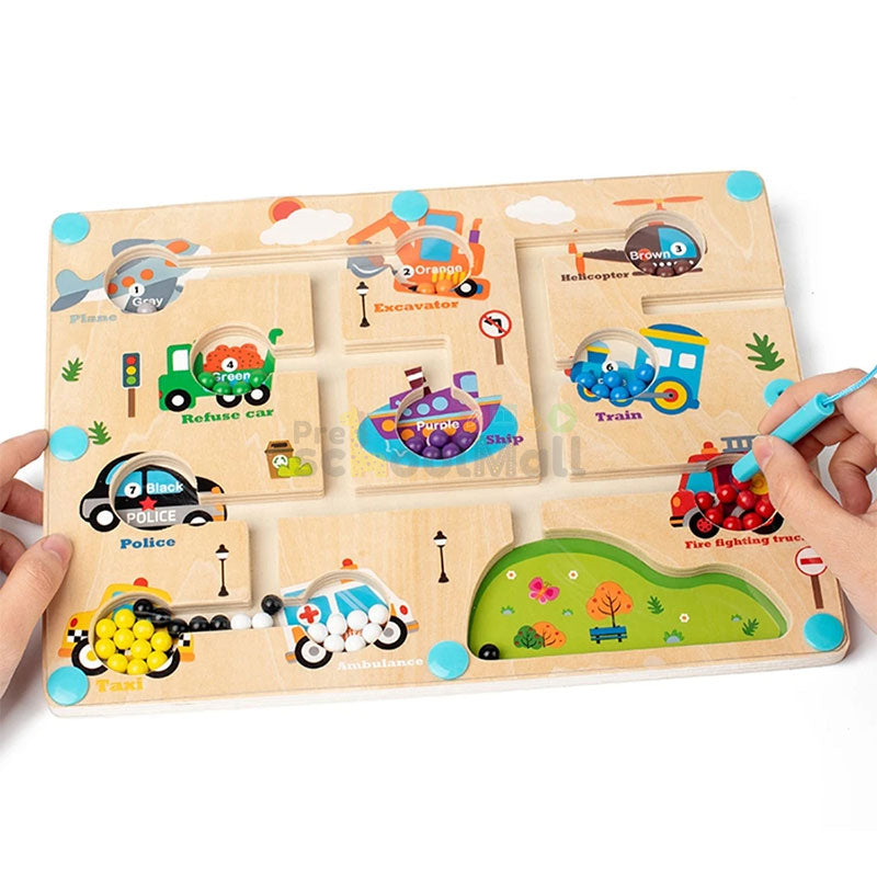 Traffic Maze Magnetic Wooden Game