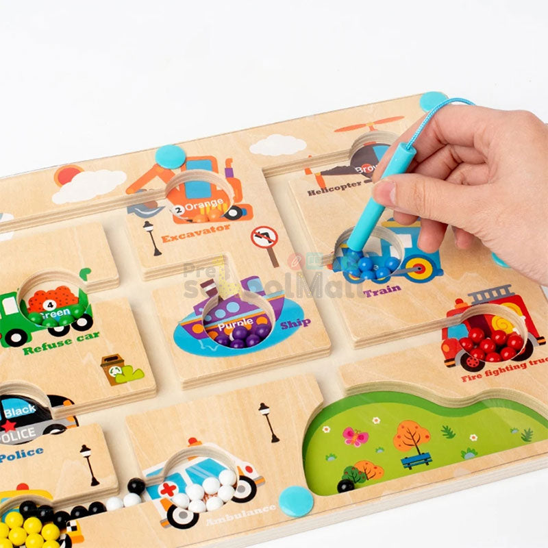 Traffic Maze Magnetic Wooden Game