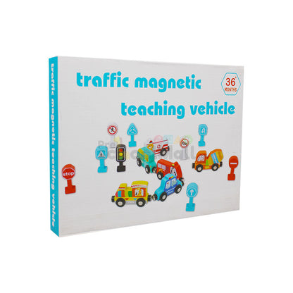 Traffic Magnetic Teaching Vehicle Wooden Train