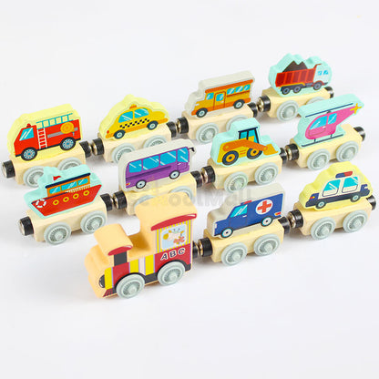 Wooden Magnetic Transport Little Train 11 Pcs #1861