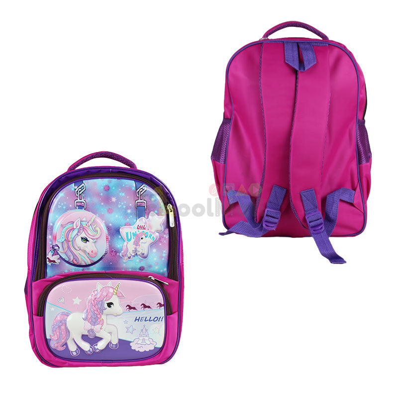 Unicorn Embossed School Bag 17 inch (1757)