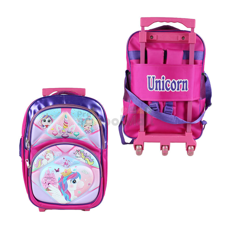 Unicorn Embossed Trolley School Bag 17 inch (1756)