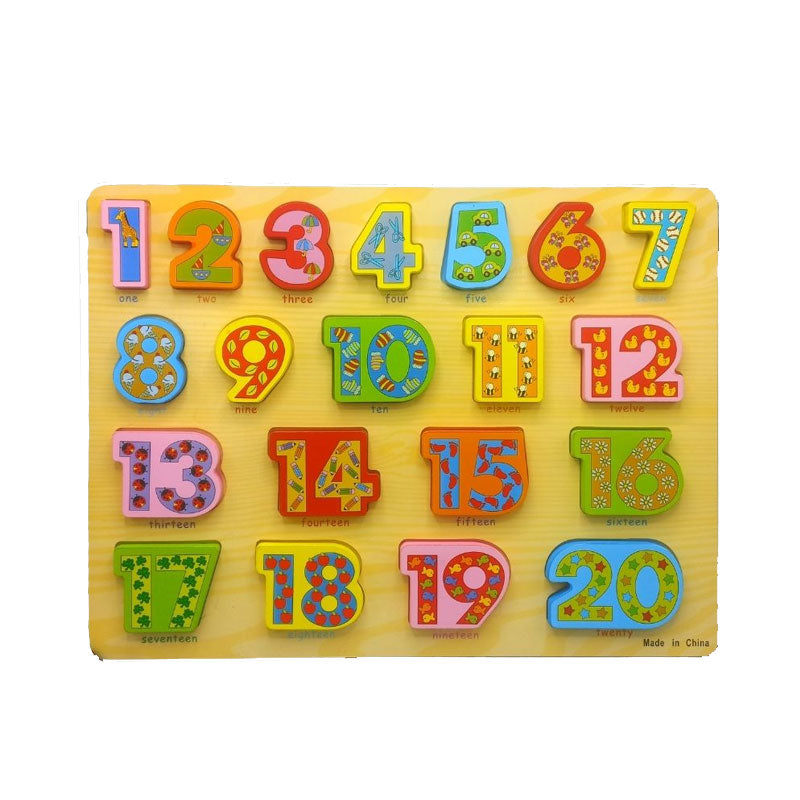 Wooden Numbers Board 3-D (1-20) Large