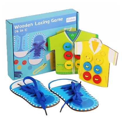 Wooden Lacing Game 4 in 1