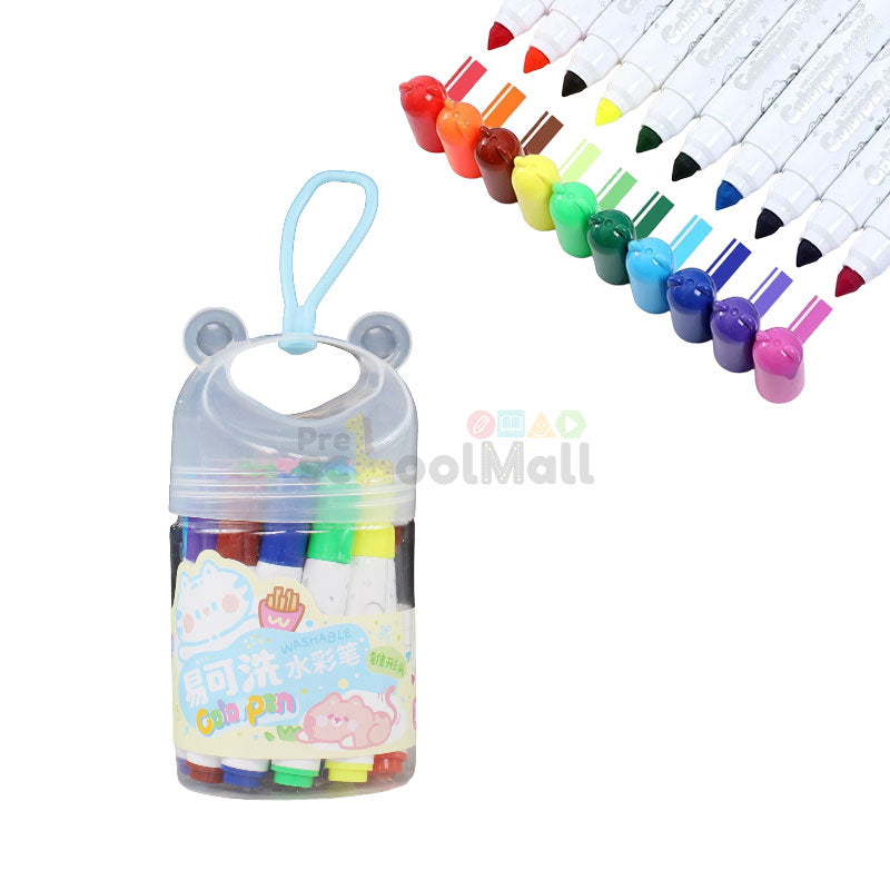 Washable Color Markers Set 18 Pcs with Storage Case