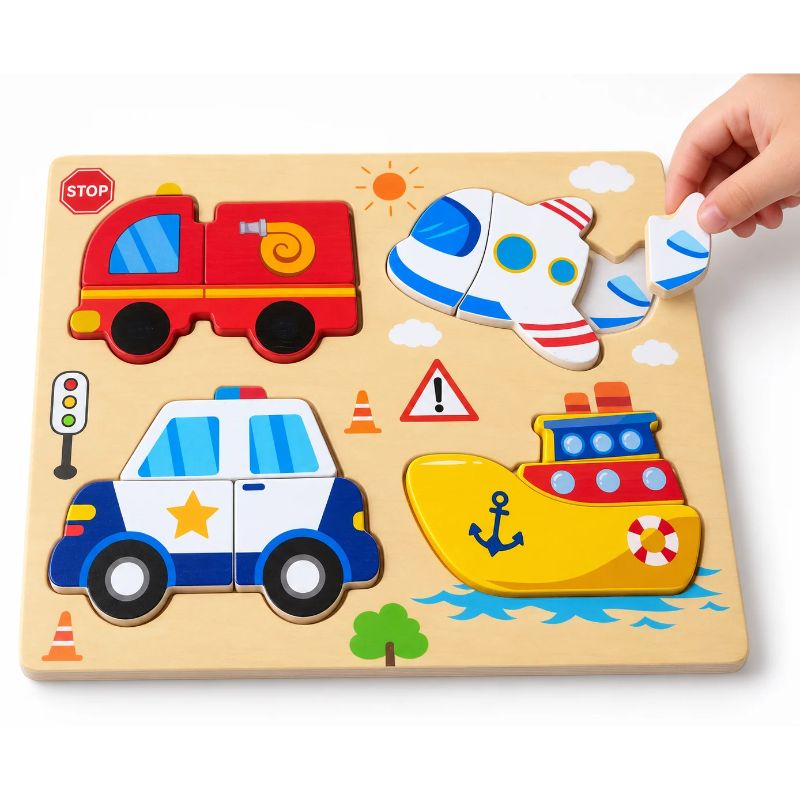 Little Travellers Wooden Transport Puzzle Board 02170