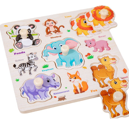 3D Peg Puzzle Board Wooden for Toddlers #2021