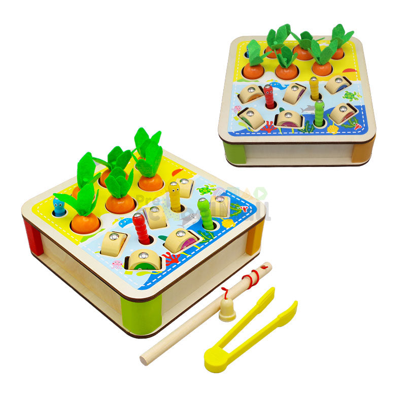 Wooden Catching insects and Fishing & Carrot Game