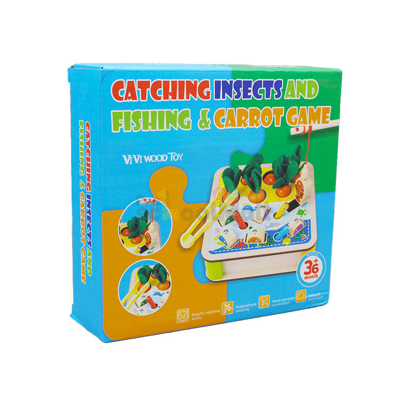 Wooden Catching insects and Fishing & Carrot Game