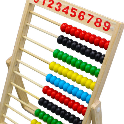 Wooden Colorful Beads Abacus with Stand (1729)