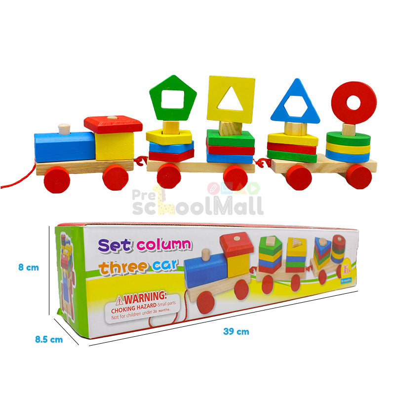 Wooden Didactic Train Set Column Three Train