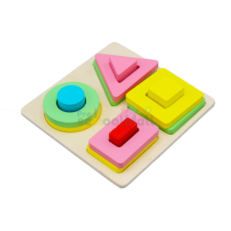 Colorful Geometric Shape Puzzle Board