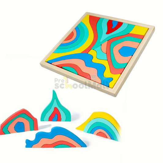 Wooden Four Elements Rainbow Puzzle Board