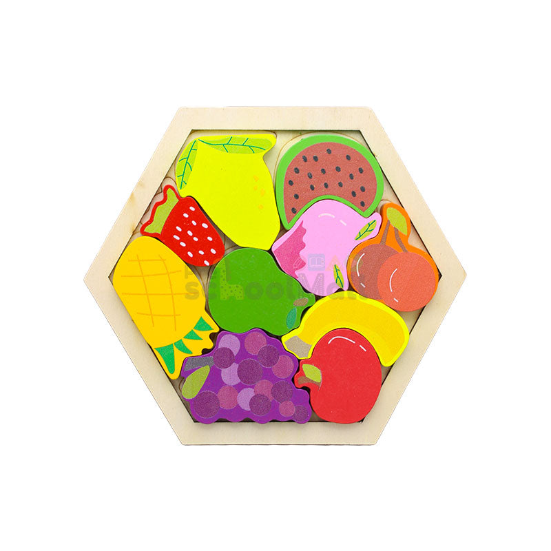 Wooden Hexagon Shape Puzzle Board